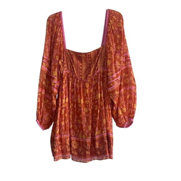 Free People Babydoll Dress Endless Afternoon Floral Mini Boho  Size M NWT - Picture 7 of 14